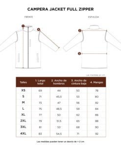 Campera Jacket Full Zipper Cardon